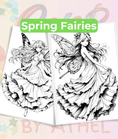 Spring Fairy Coloring Book Bundle - CraftNest - Digital Crafting and Art