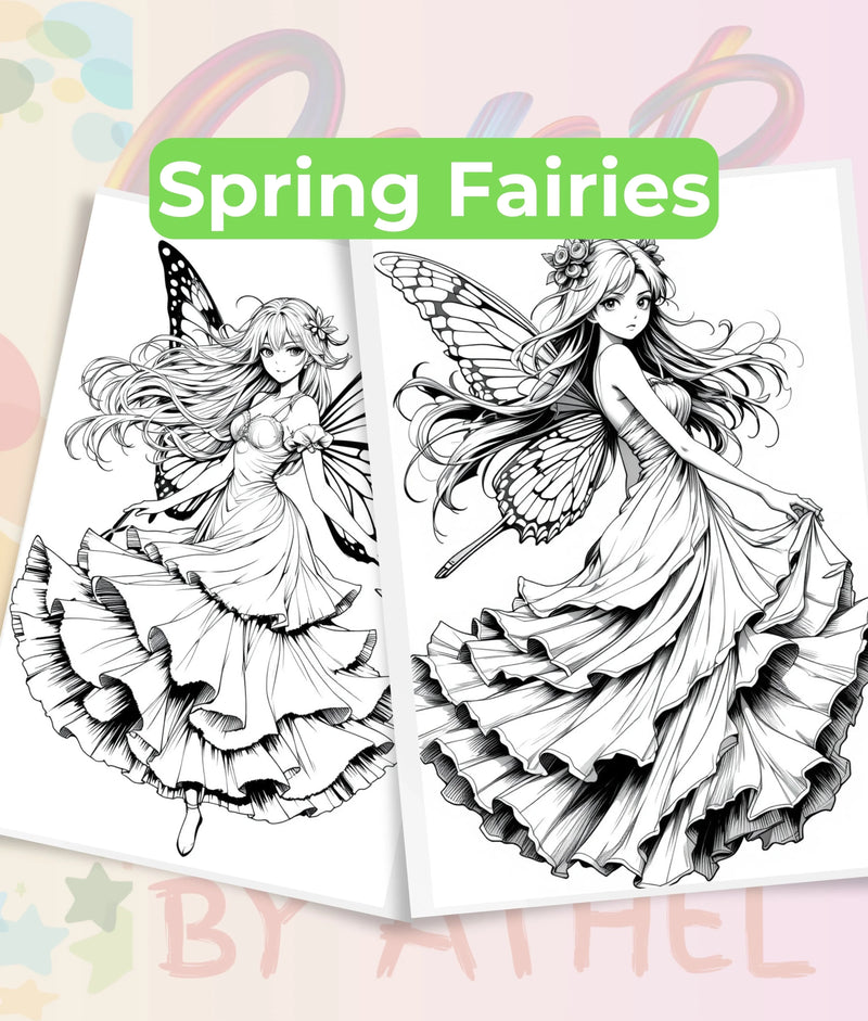 Spring Fairy Coloring Book Bundle - CraftNest - Digital Crafting and Art