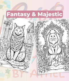 Majestic Enchanted Cats Coloring Book Bundle - CraftNest - Digital Crafting and Art