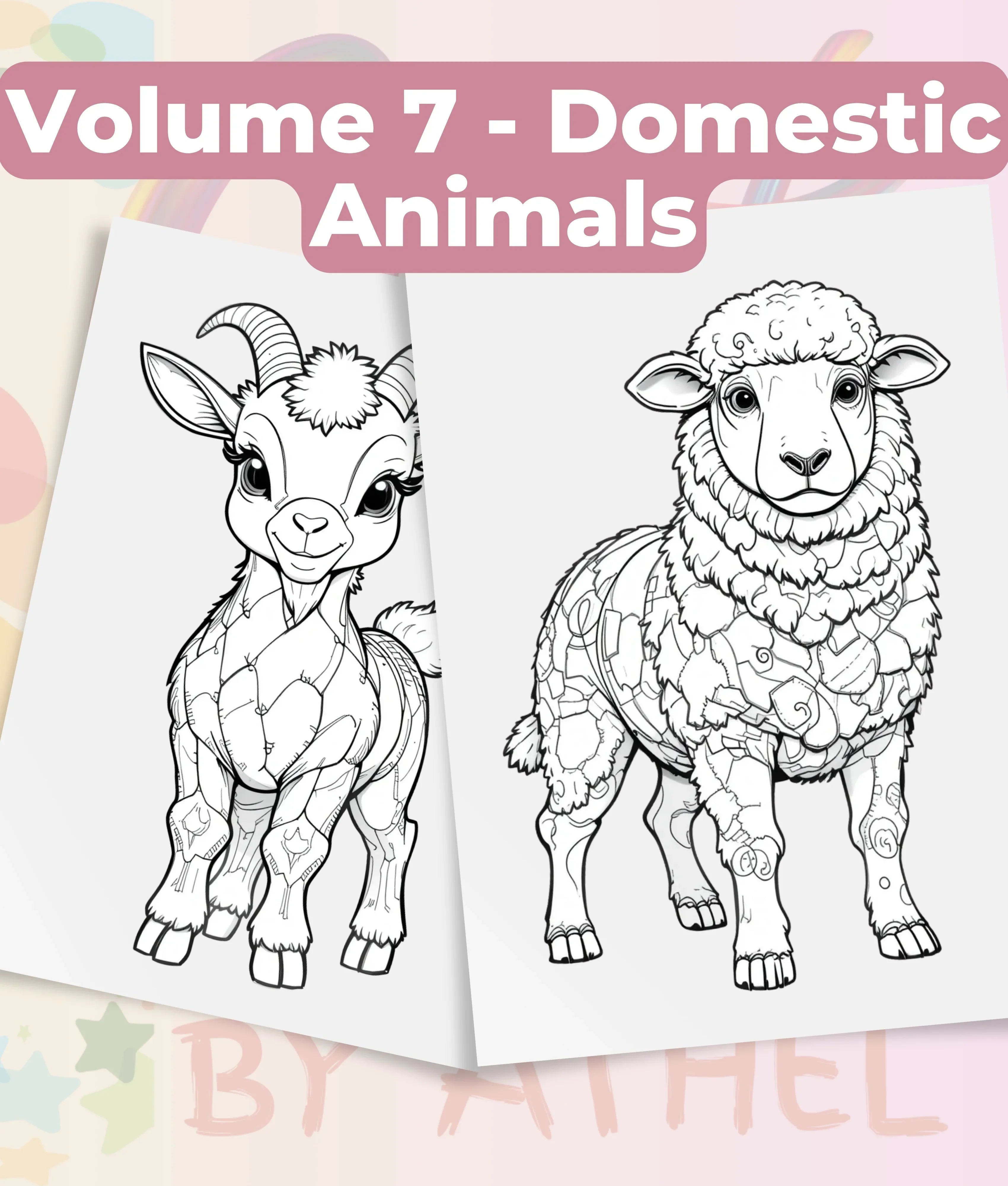 Patchwork Domestic Animals Coloring Book Bundle - CraftNest - Digital Crafting and Art