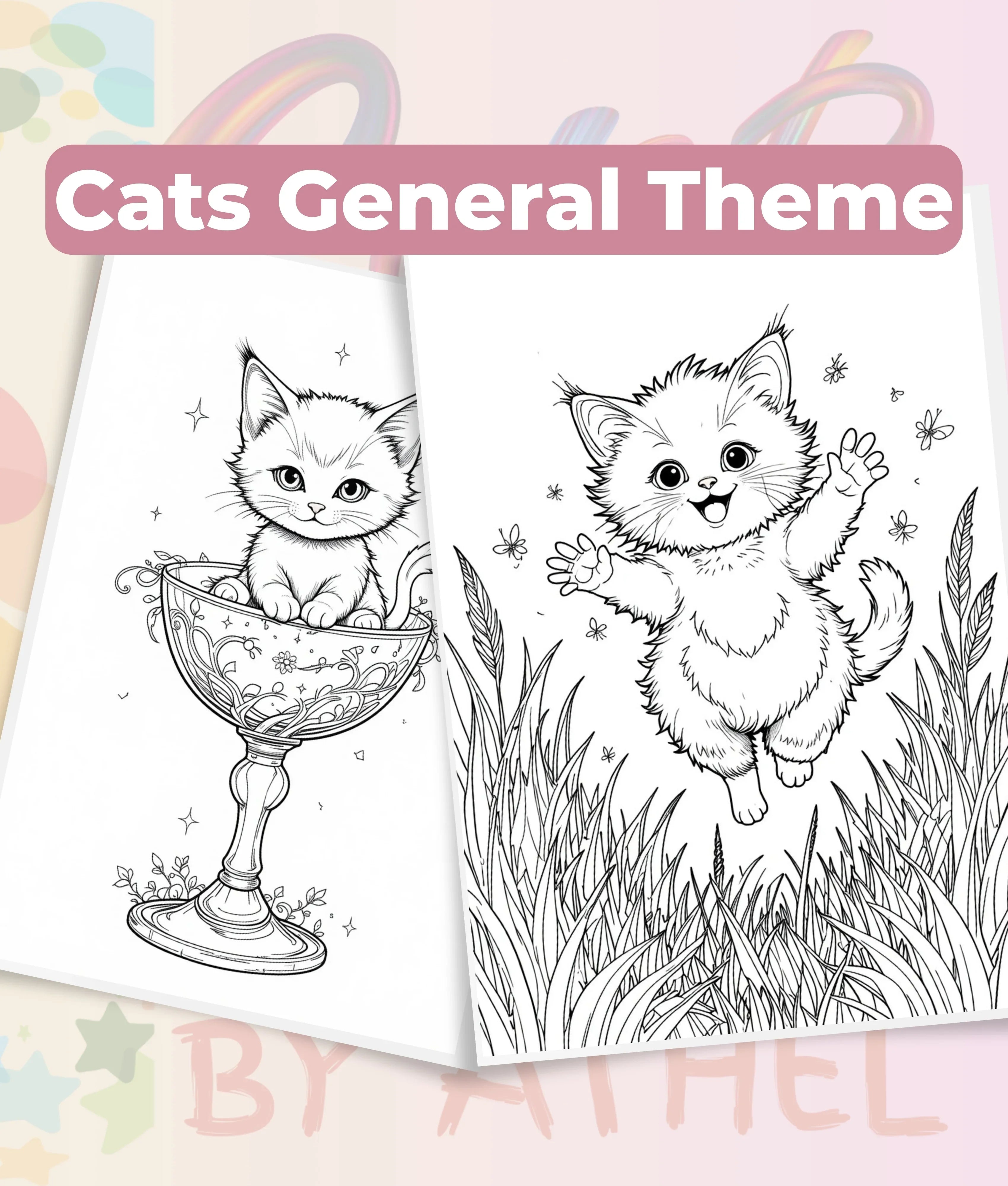Majestic Enchanted Cats Coloring Book Bundle - CraftNest - Digital Crafting and Art