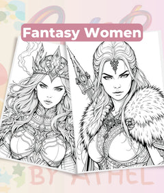 Fierce Fantasy Women Coloring Books Bundle - CraftNest - Digital Crafting and Art