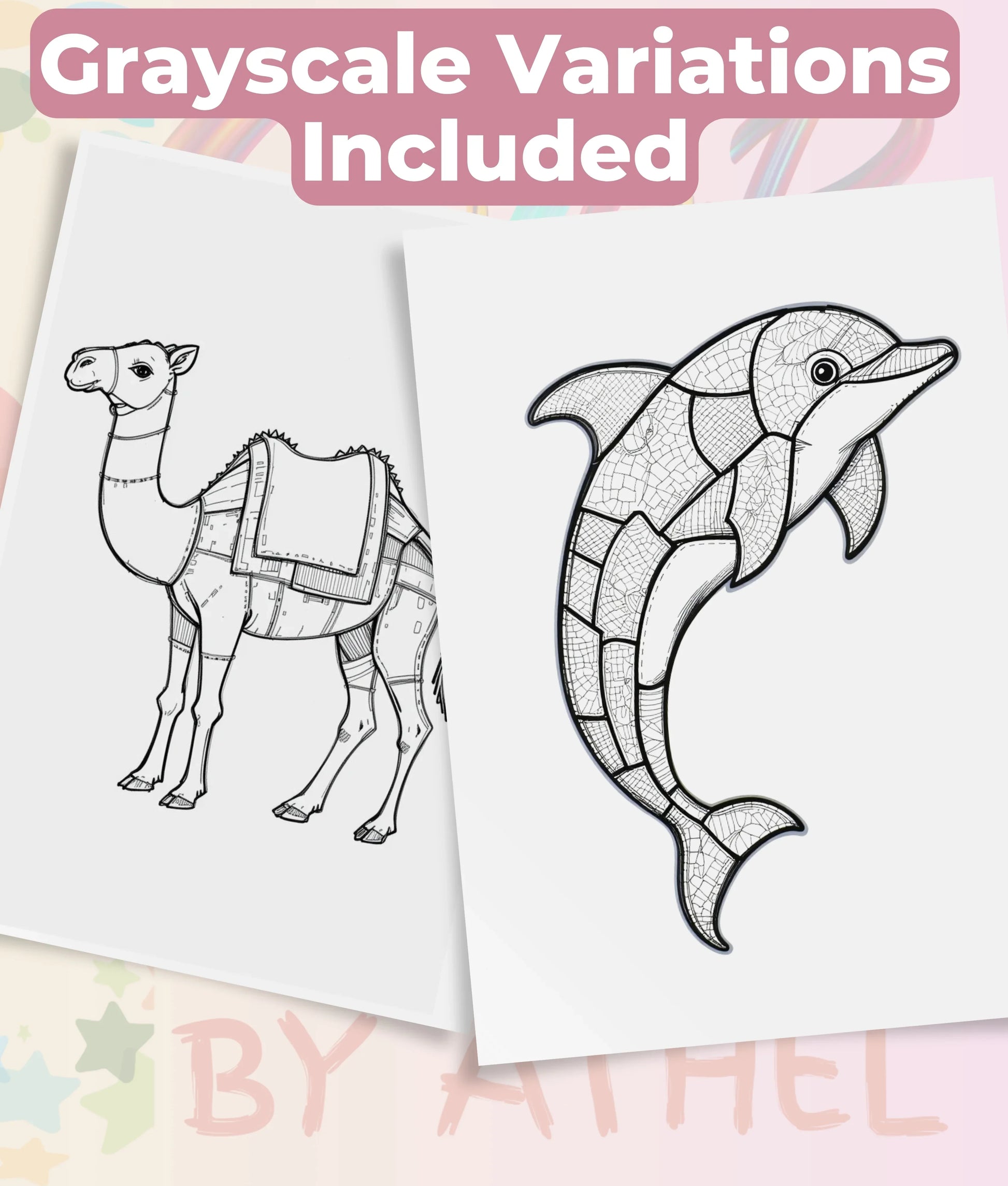 Patchwork Wild Animals Coloring Book Bundle - CraftNest - Digital Crafting and Art