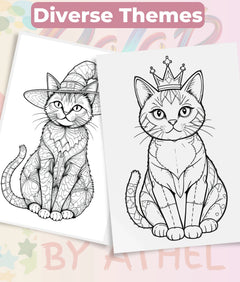 PatchworkStitched Cats Coloring Book Series Vol 6 - CraftNest - Digital Crafting and Art