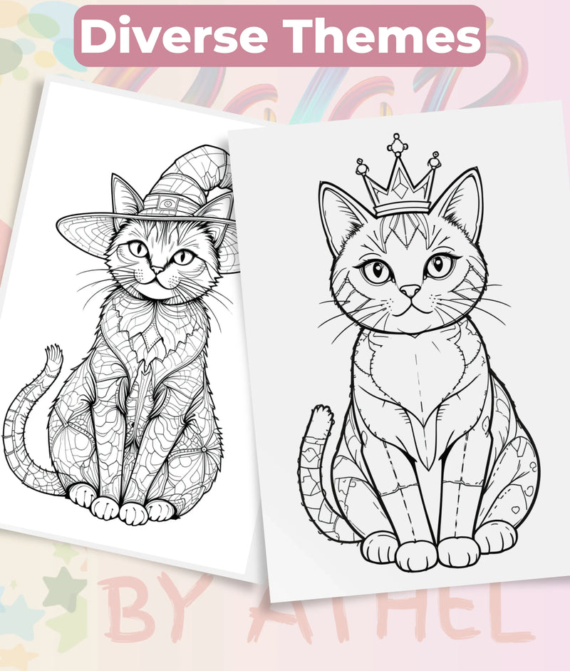PatchworkStitched Cats Coloring Book Series Vol 6 - CraftNest - Digital Crafting and Art