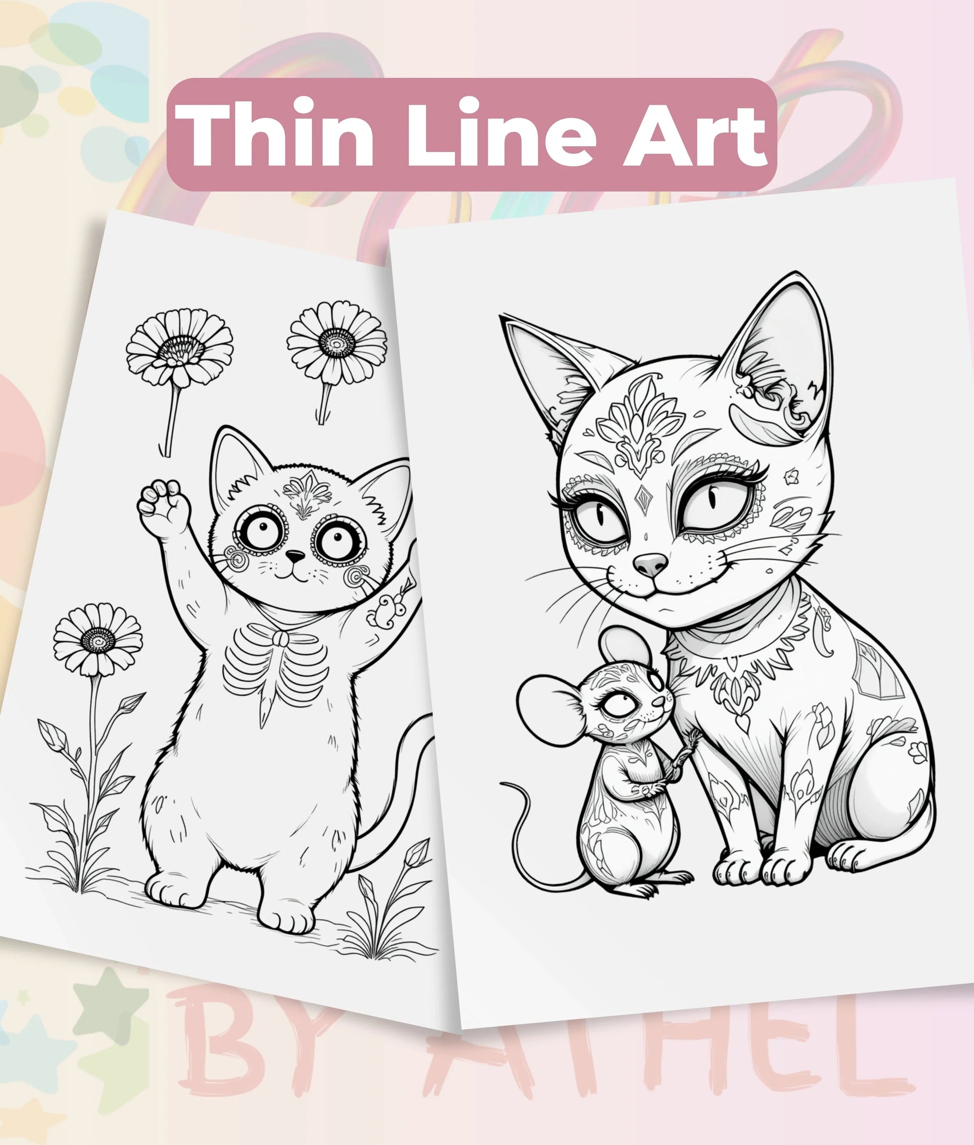 Dia de los Muertos Cats Coloring Book Bundle - CraftNest - Digital Crafting and Art