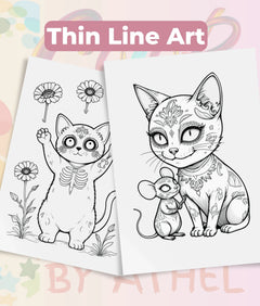 Dia de los Muertos Cats Coloring Book Bundle - CraftNest - Digital Crafting and Art