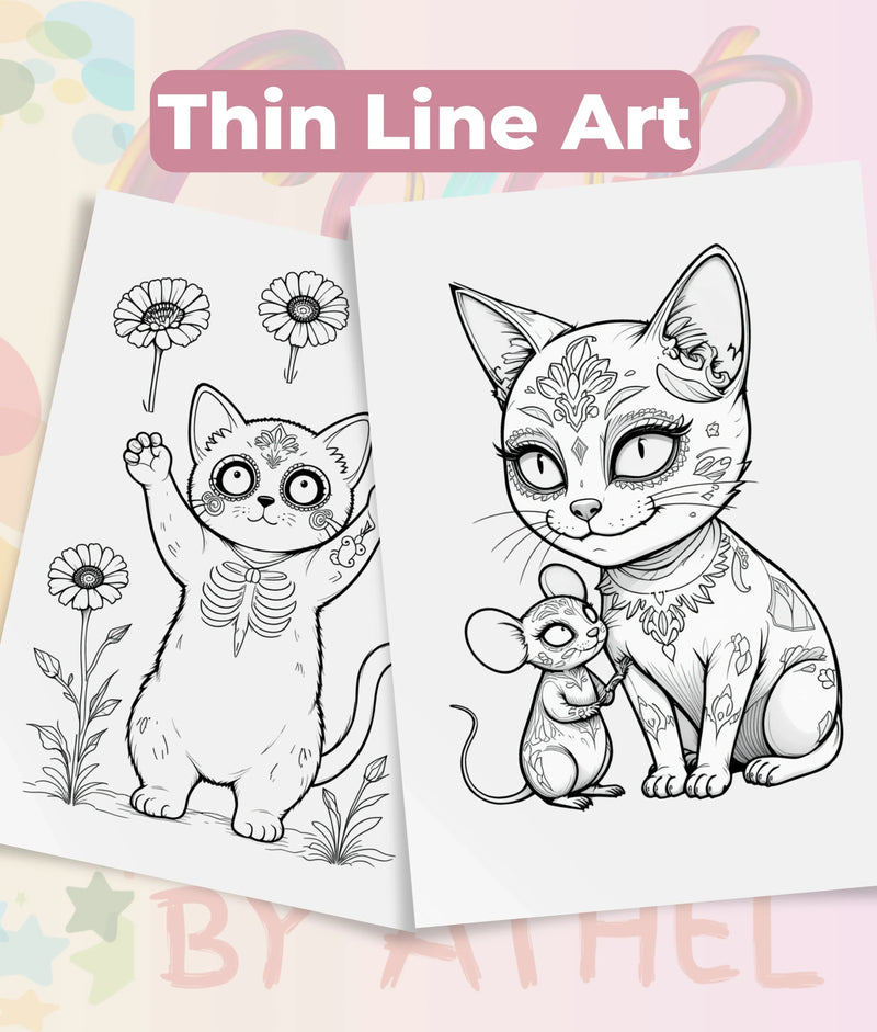 Dia de los Muertos Cats Coloring Book Bundle - CraftNest - Digital Crafting and Art