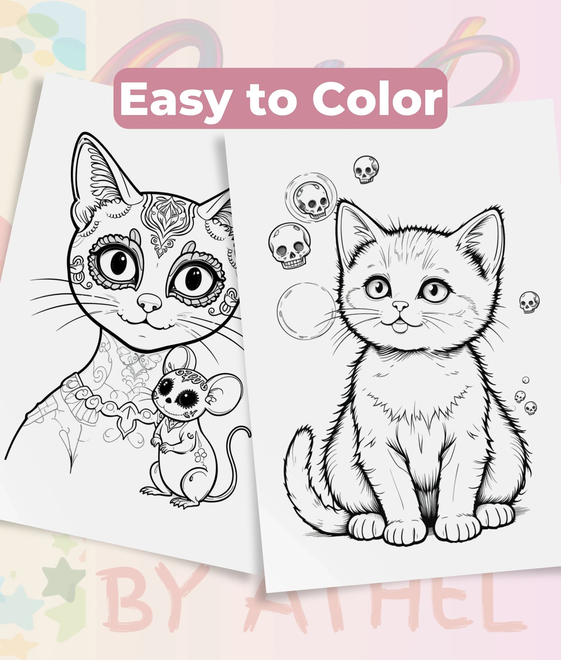 Dia de los Muertos Cats Coloring Book Bundle - CraftNest - Digital Crafting and Art