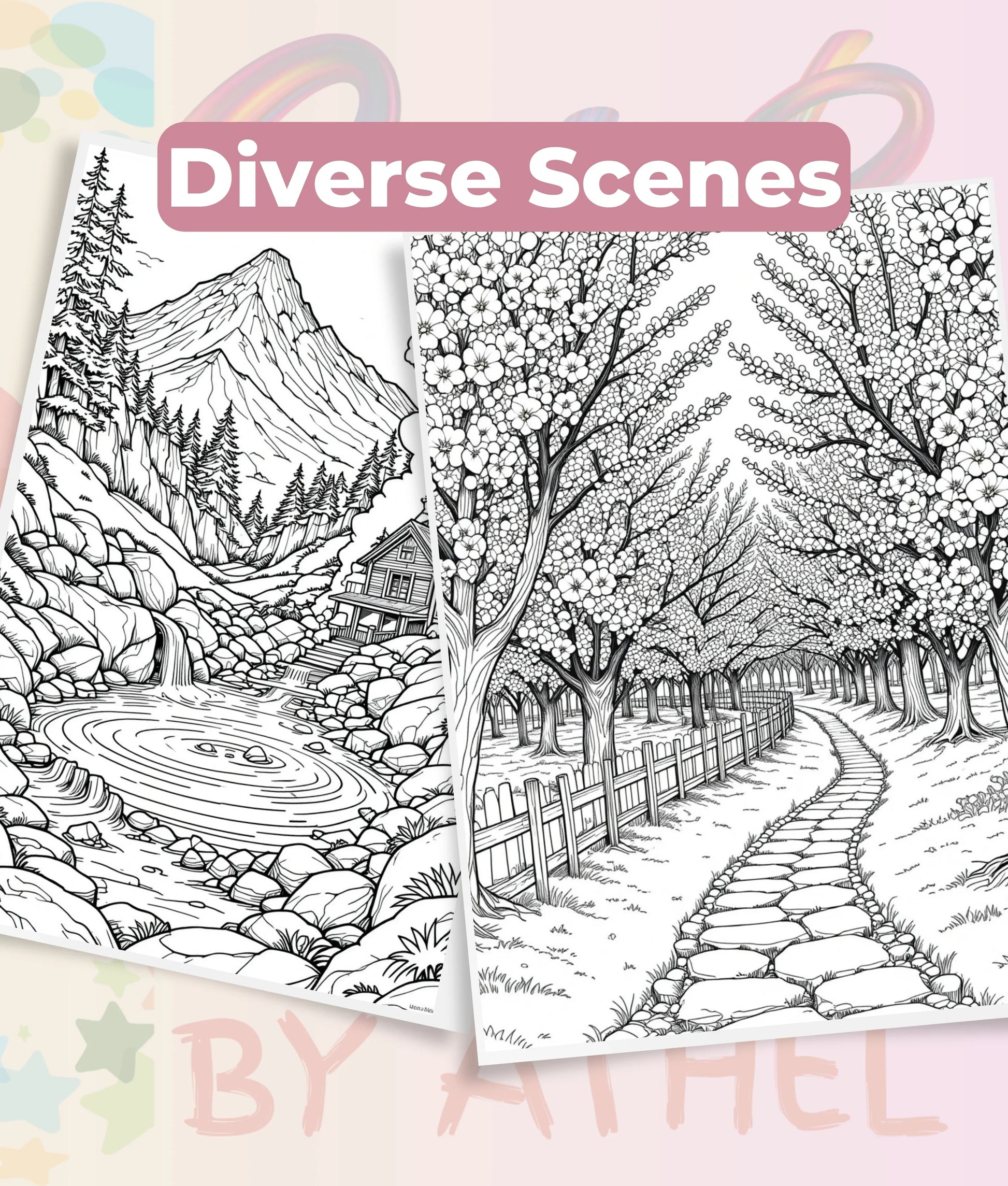Japanese Landscape Coloring Book Bundle - CraftNest - Digital Crafting and Art