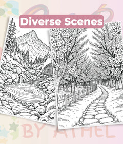 Japanese Landscape Coloring Book Bundle - CraftNest - Digital Crafting and Art