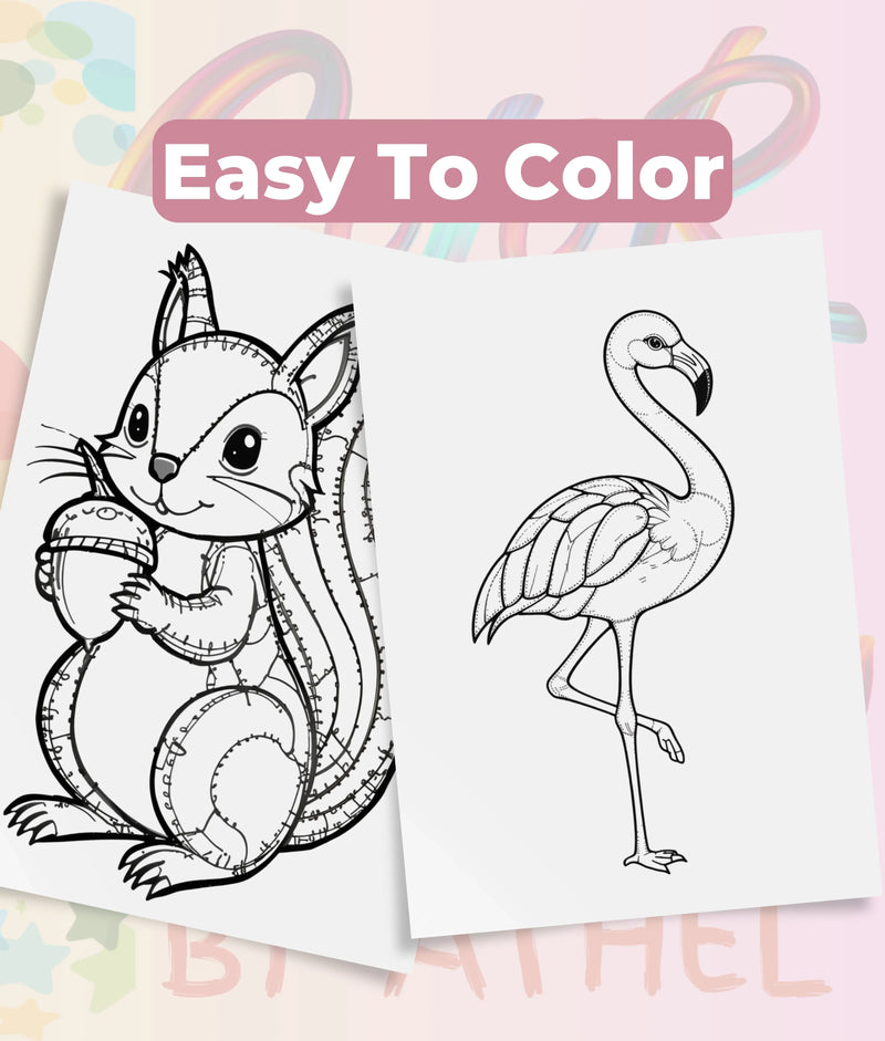 Patchwork Wild Animals Coloring Book Bundle - CraftNest - Digital Crafting and Art
