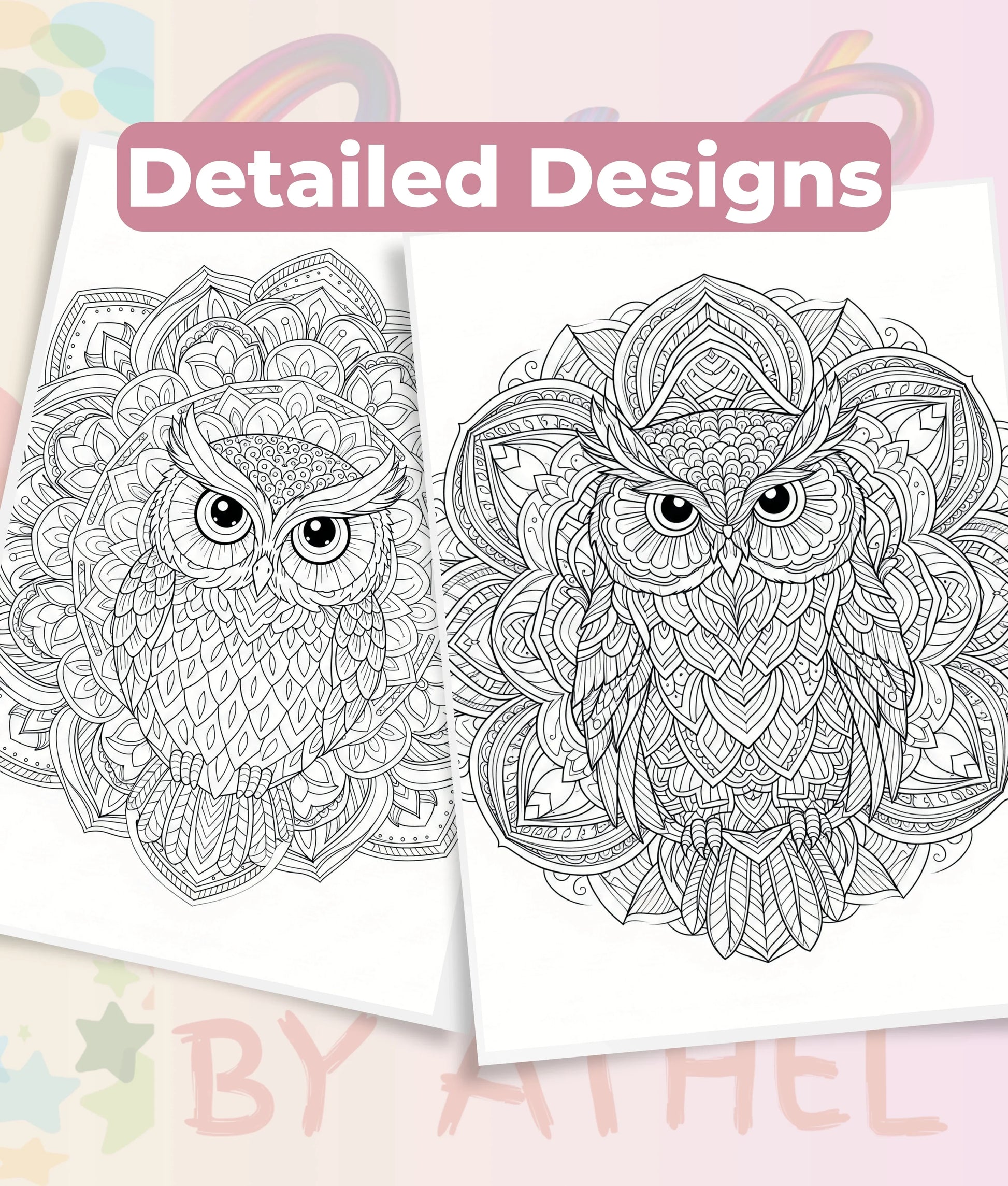 Owl Mandala Coloring Book Bundle - CraftNest - Digital Crafting and Art