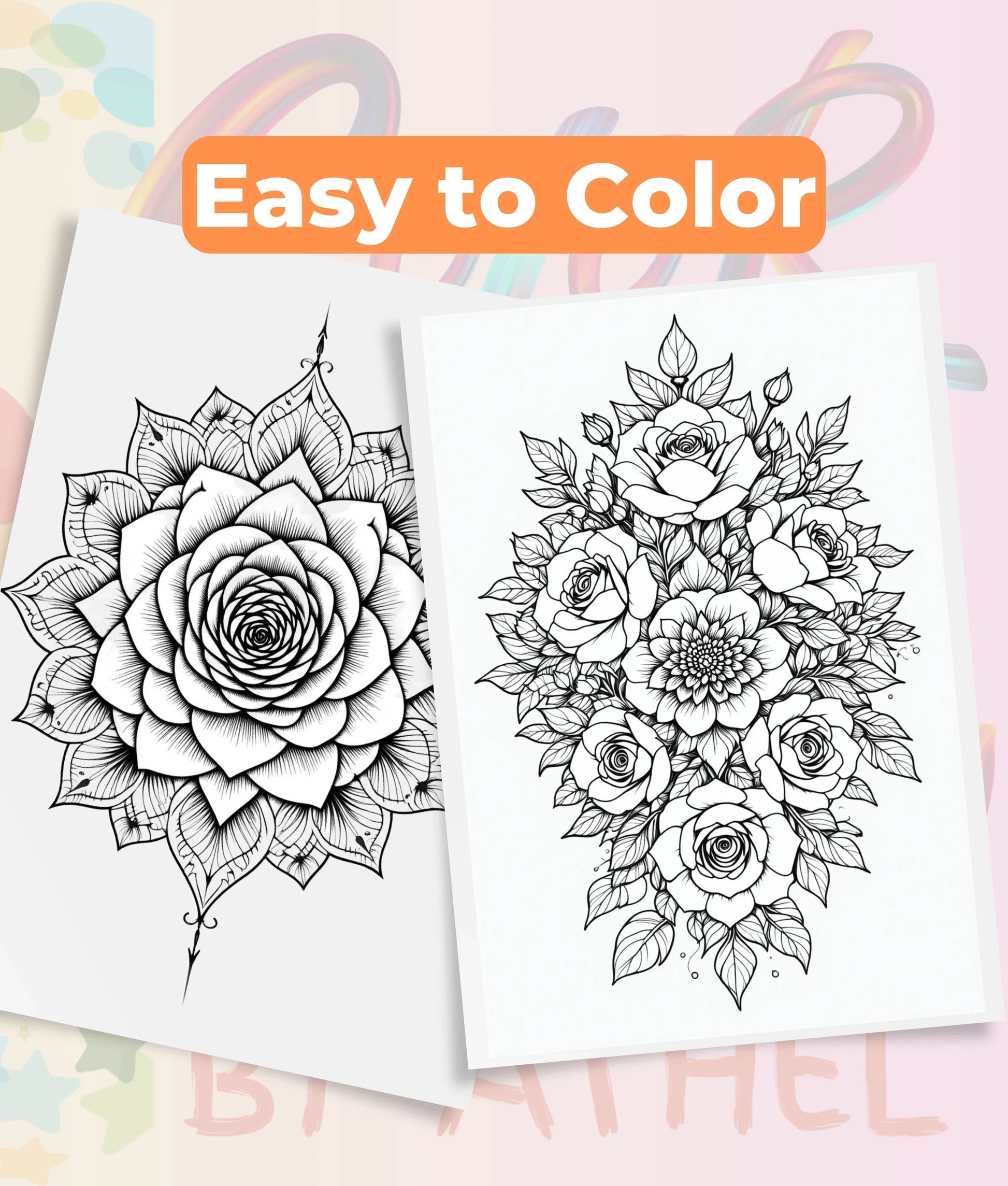 Rose Mandala Coloring Book Bundle - CraftNest - Digital Crafting and Art