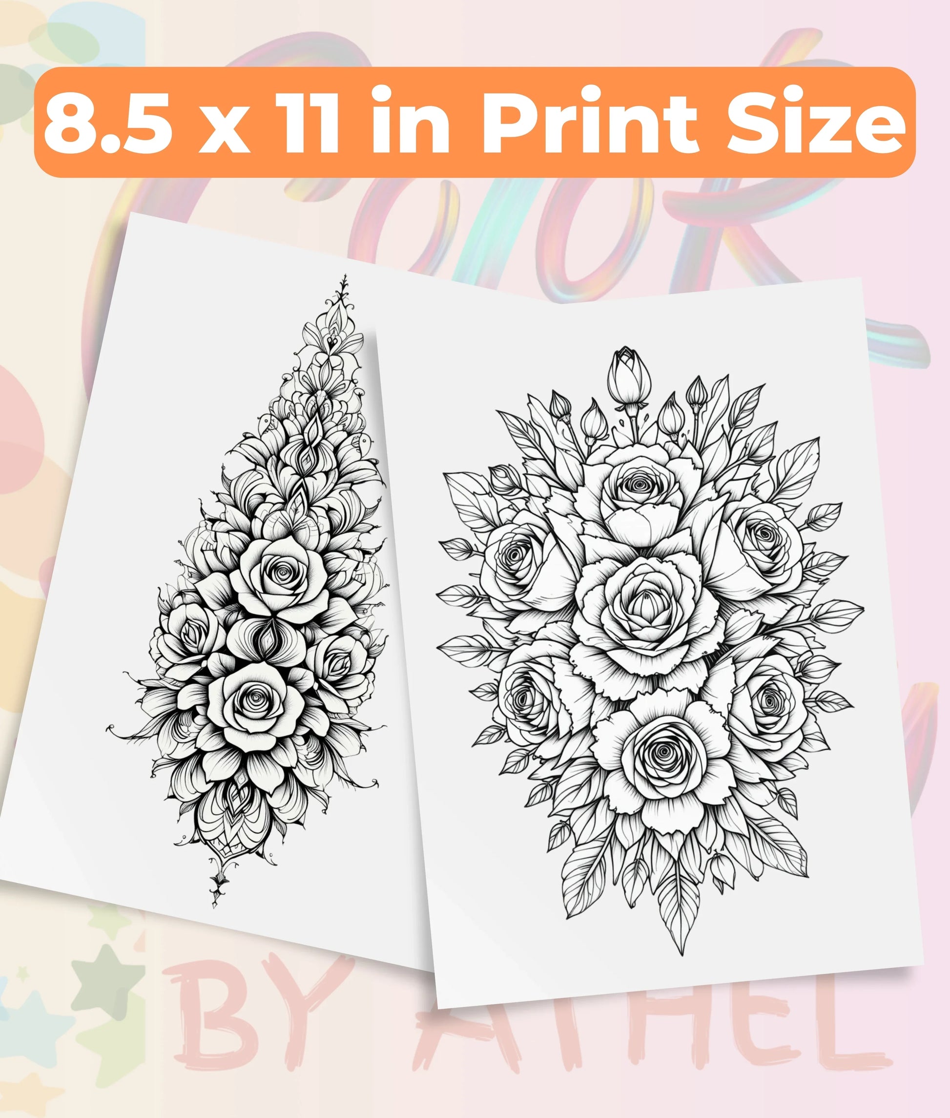 Rose Mandala Coloring Book Bundle - CraftNest - Digital Crafting and Art