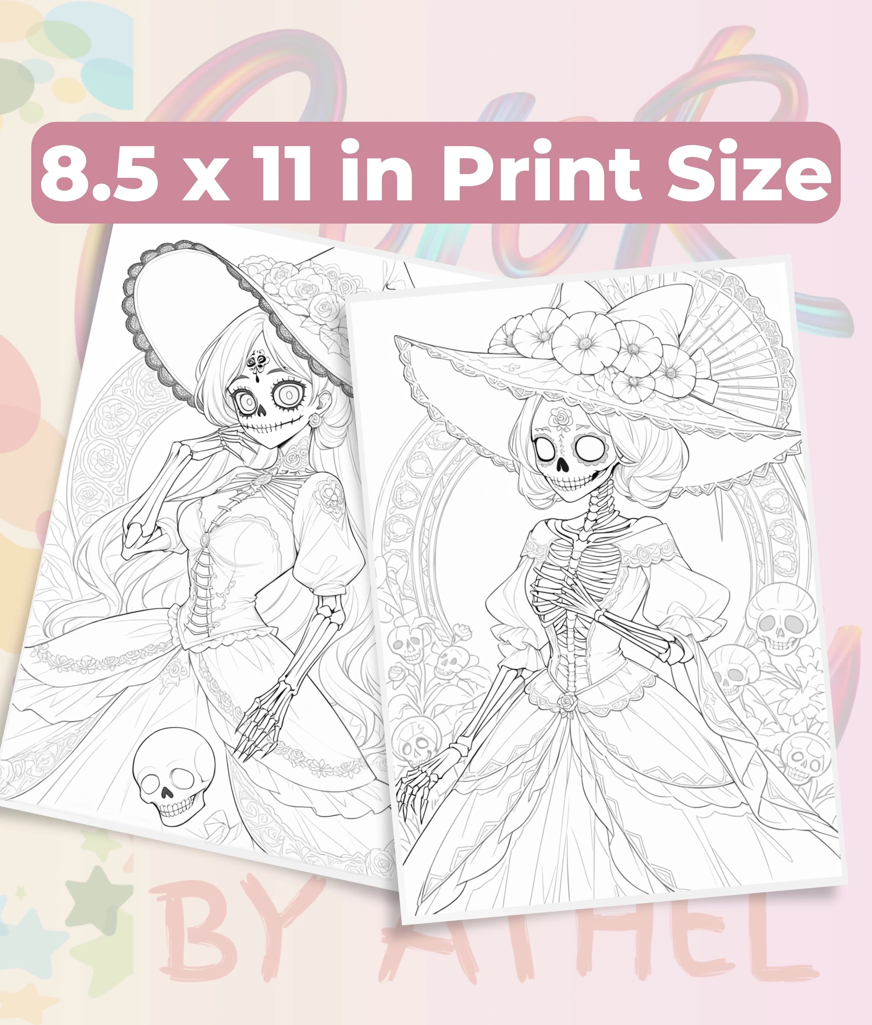 Día de los Muertos Witch Sketch Coloring Book Bundle - CraftNest - Digital Crafting and Art