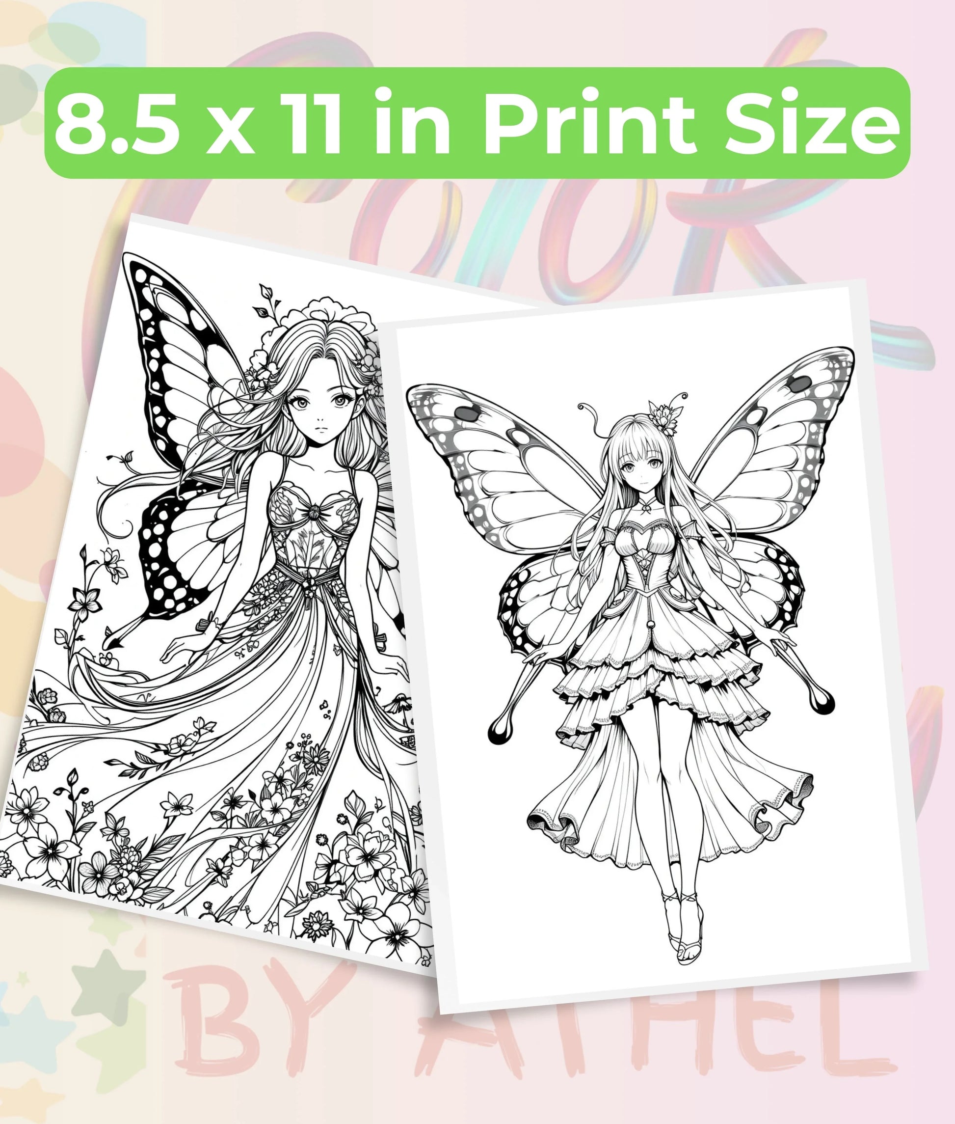 Spring Fairy Coloring Book Bundle - CraftNest - Digital Crafting and Art