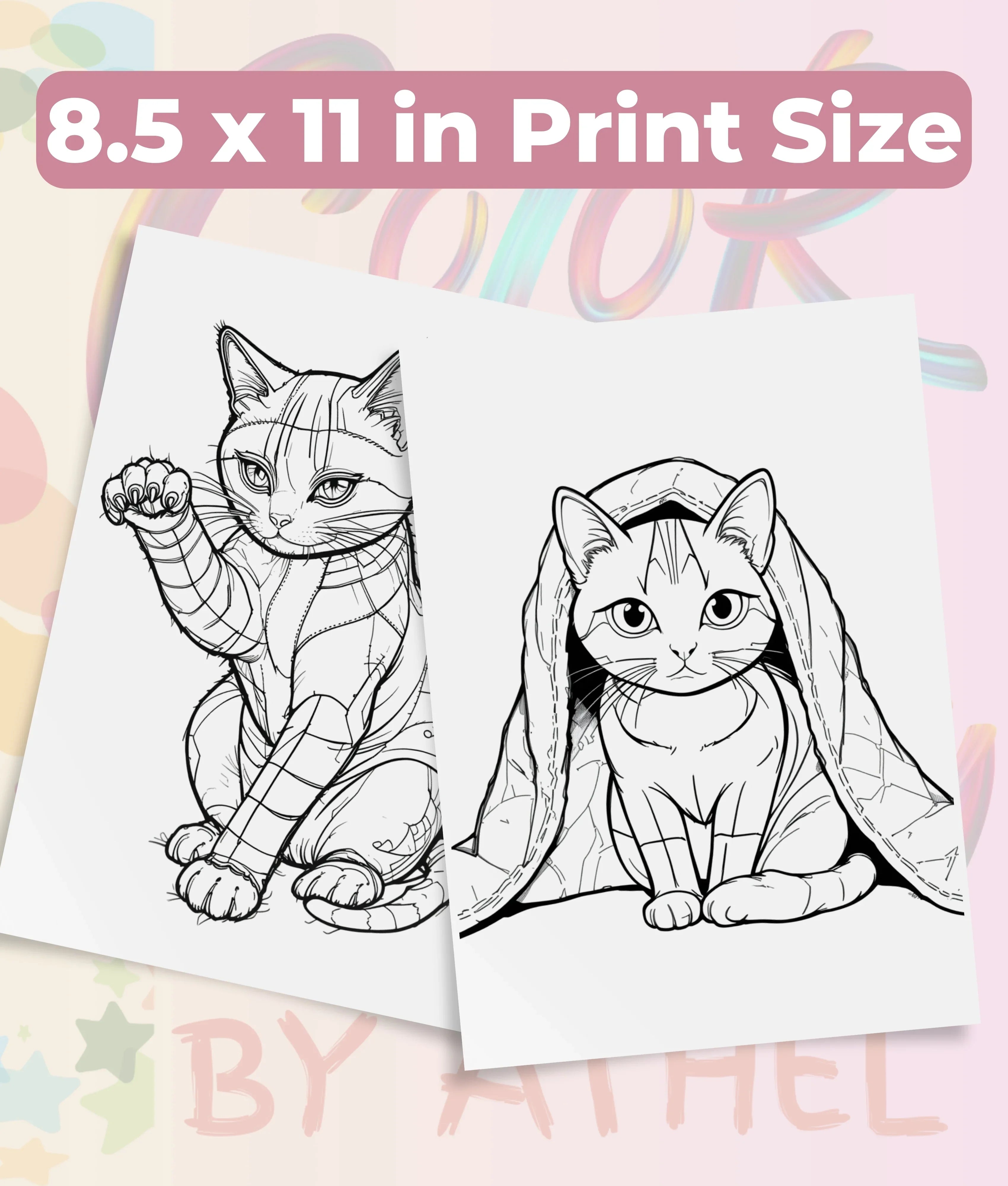 PatchworkStitched Cats Coloring Book Series Vol 6 - CraftNest - Digital Crafting and Art