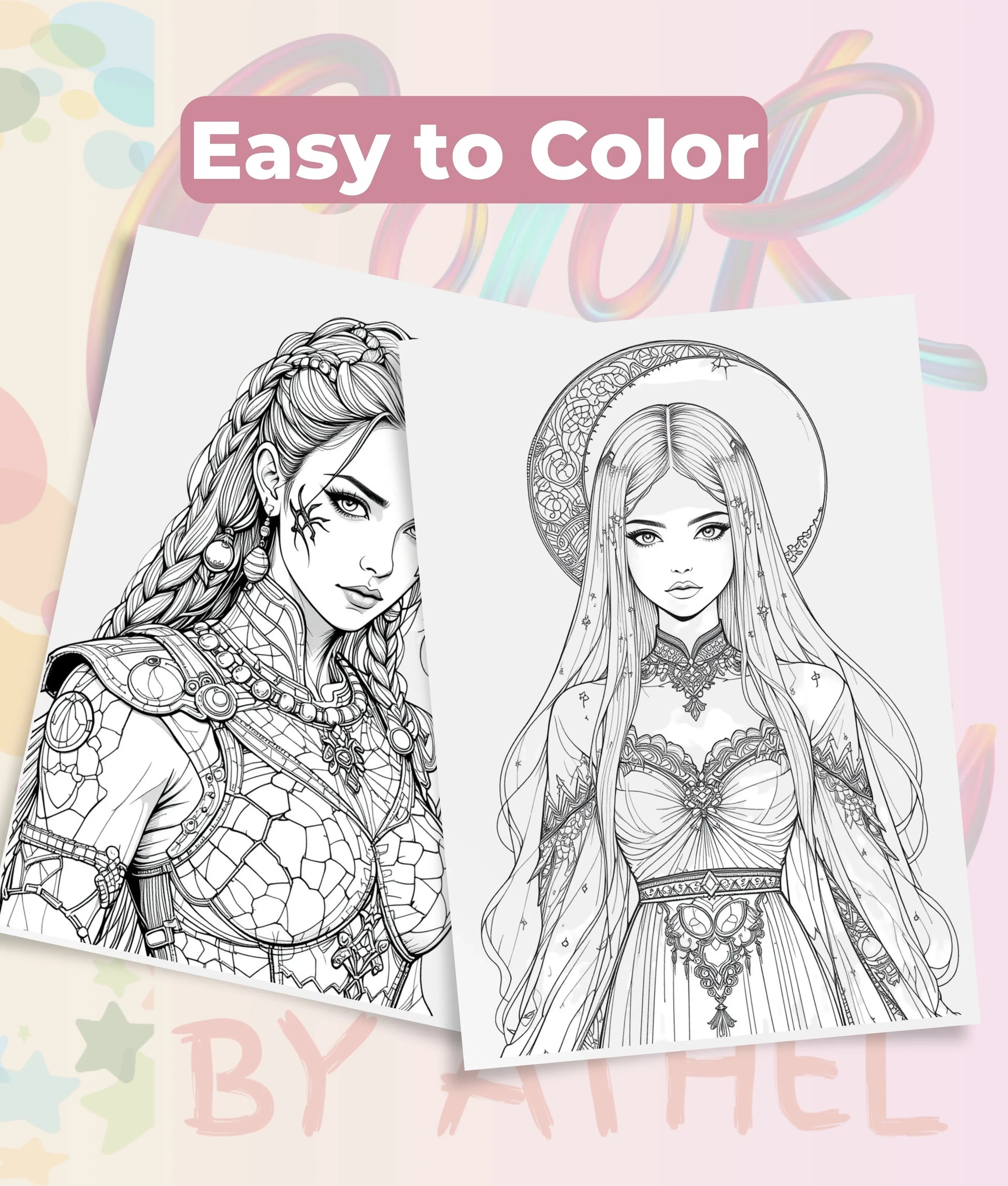 Fierce Fantasy Women Coloring Books Bundle - CraftNest - Digital Crafting and Art