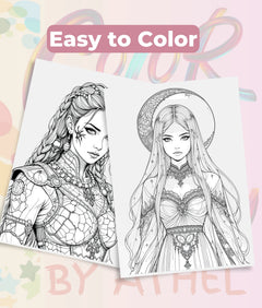 Fierce Fantasy Women Coloring Books Bundle - CraftNest - Digital Crafting and Art
