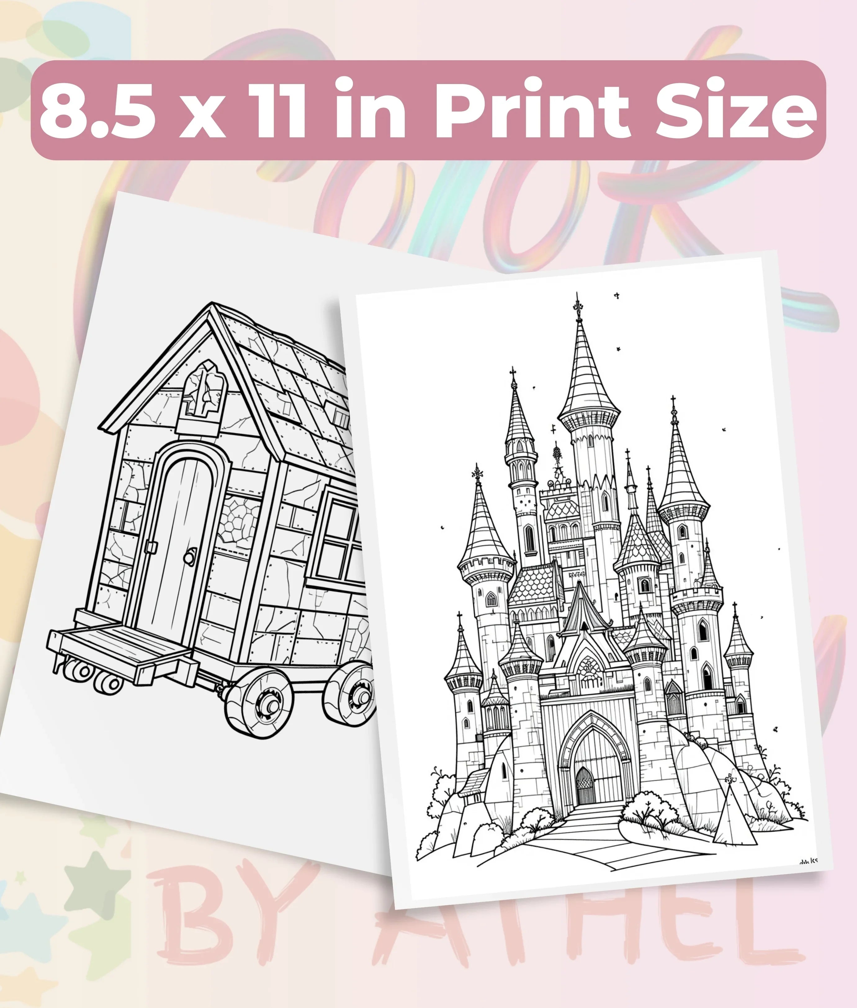 PatchworkStitched Vol 3: Houses Coloring Book Bundle - CraftNest - Digital Crafting and Art