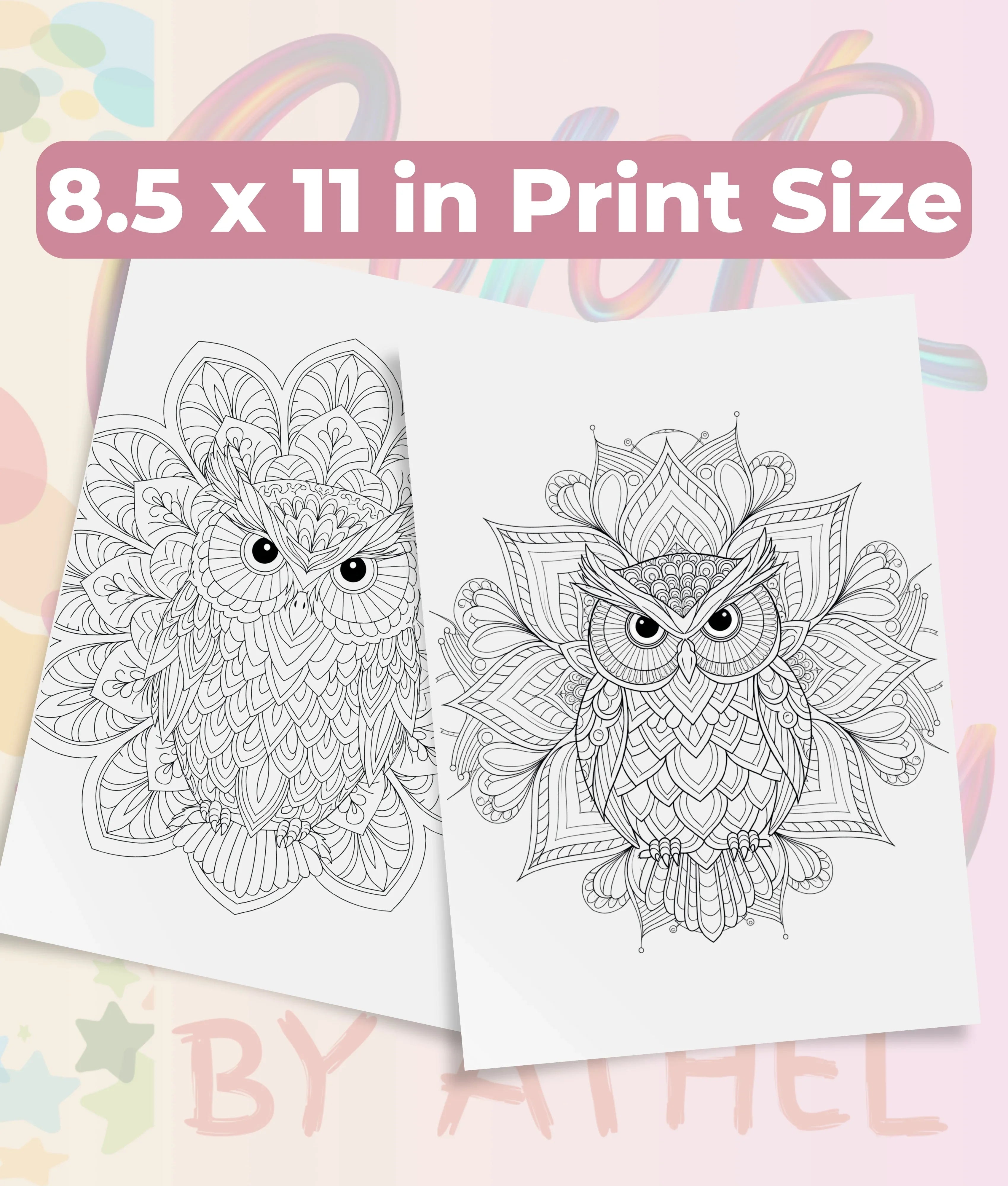 Owl Mandala Coloring Book Bundle - CraftNest - Digital Crafting and Art
