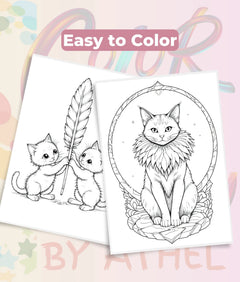 Majestic Enchanted Cats Coloring Book Bundle - CraftNest - Digital Crafting and Art