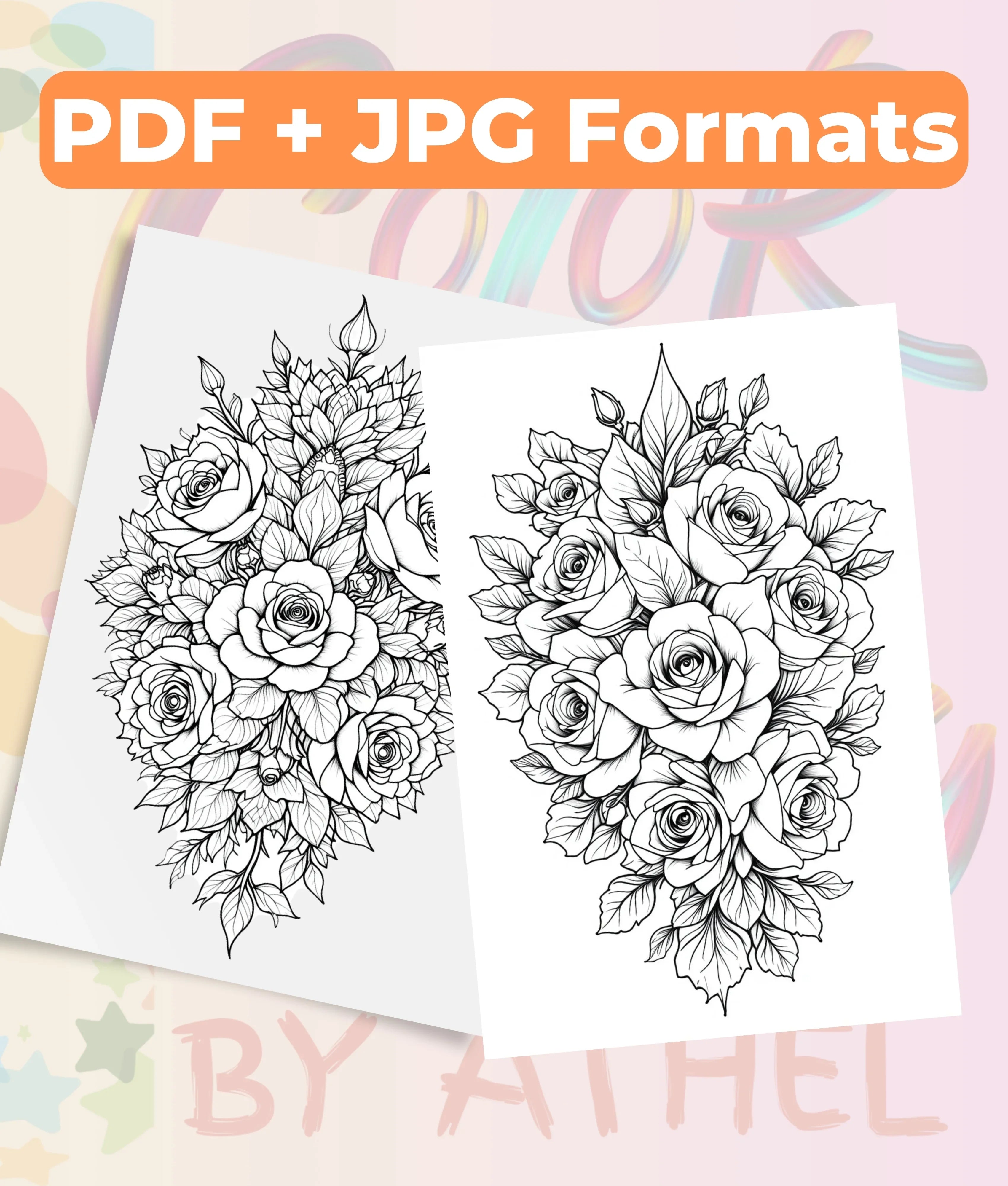 Rose Mandala Coloring Book Bundle - CraftNest - Digital Crafting and Art