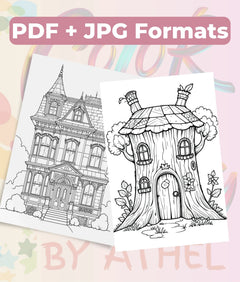 PatchworkStitched Vol 3: Houses Coloring Book Bundle - CraftNest - Digital Crafting and Art