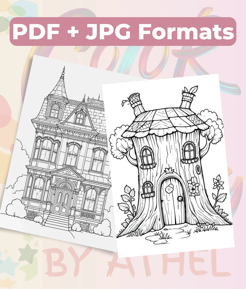 PatchworkStitched Vol 3: Houses Coloring Book Bundle - CraftNest - Digital Crafting and Art