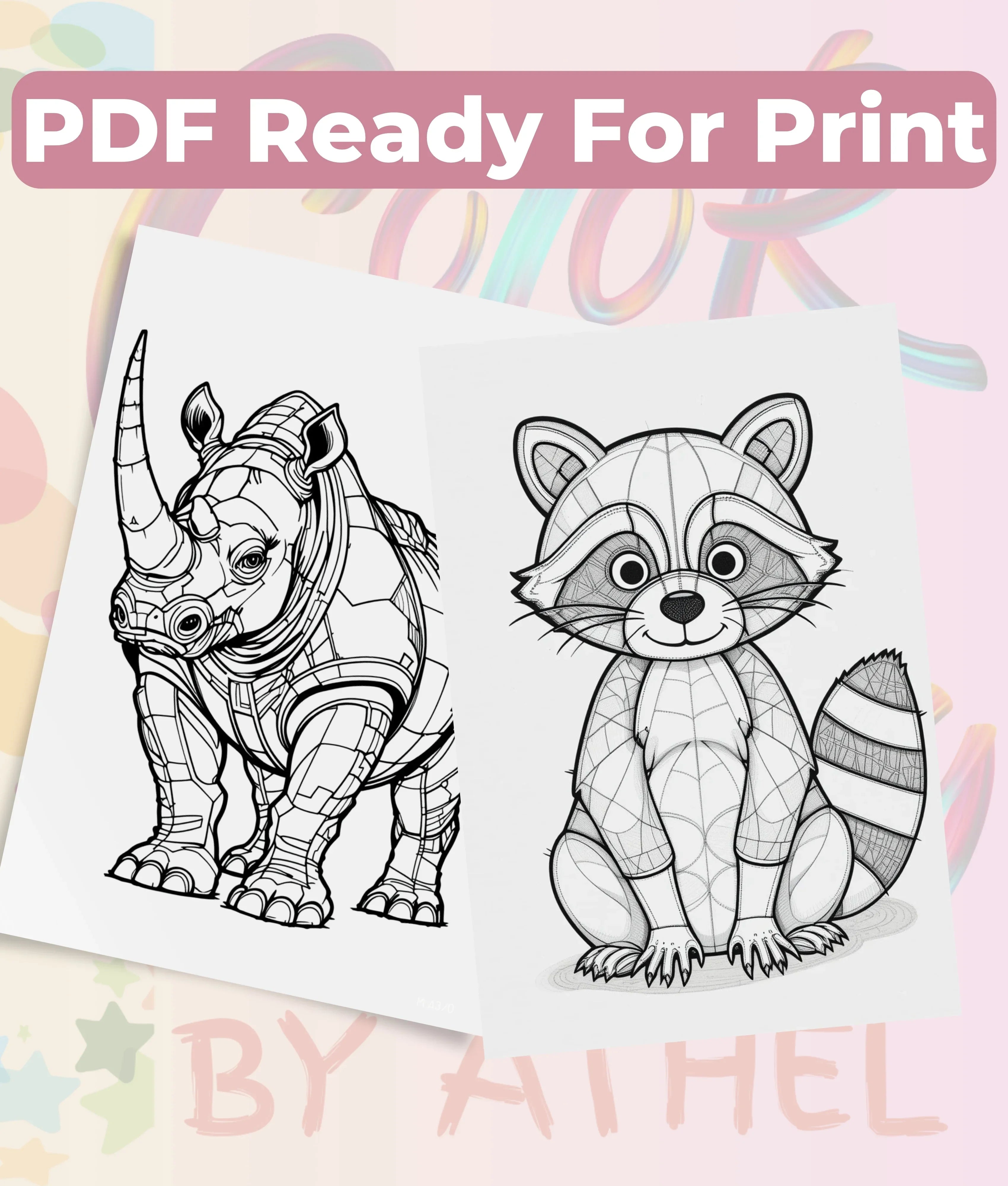 Patchwork Wild Animals Coloring Book Bundle - CraftNest - Digital Crafting and Art