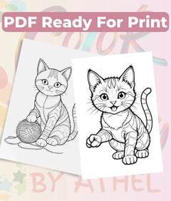 PatchworkStitched Cats Coloring Book Series Vol 6 - CraftNest - Digital Crafting and Art
