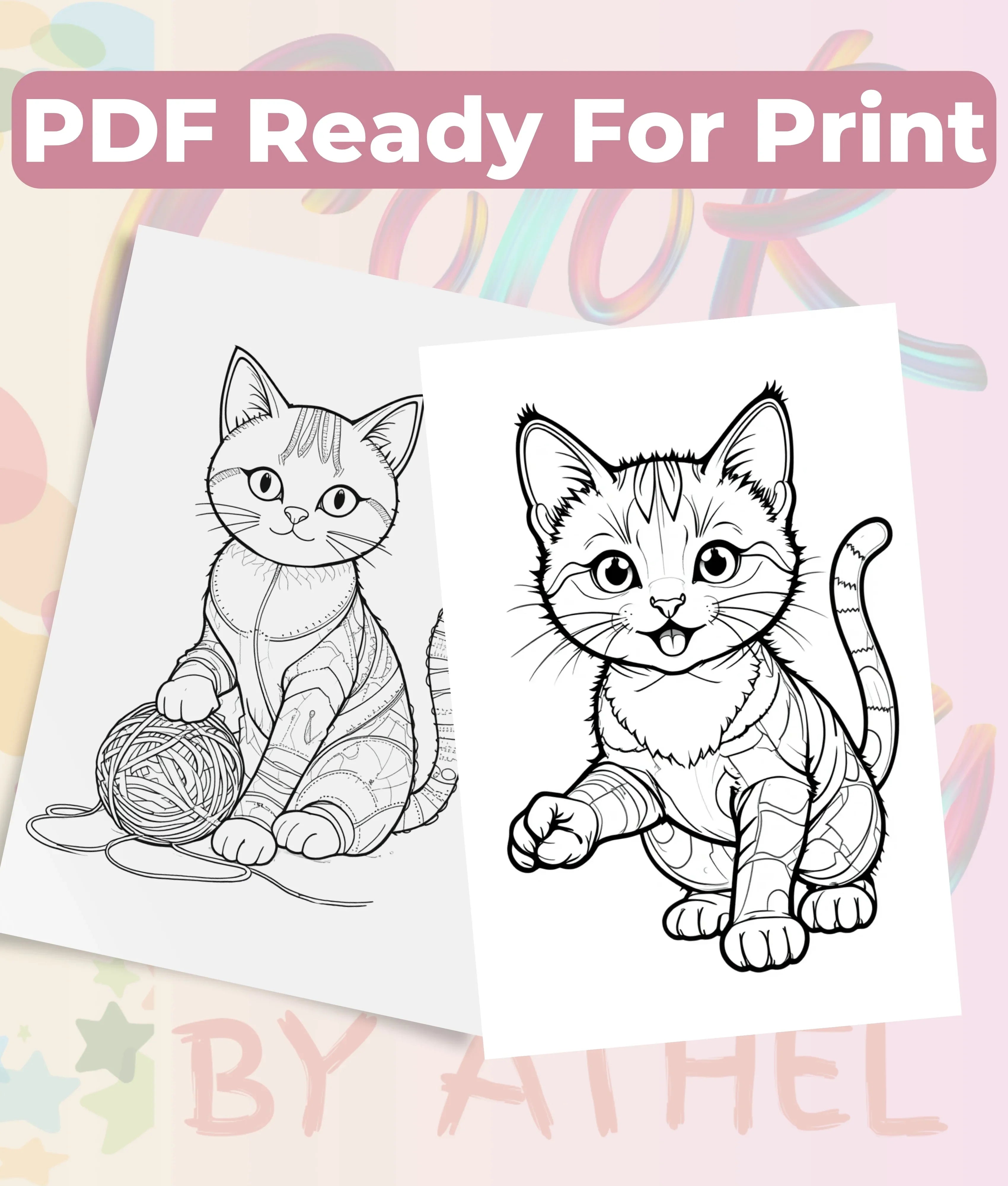 PatchworkStitched Cats Coloring Book Series Vol 6 - CraftNest - Digital Crafting and Art