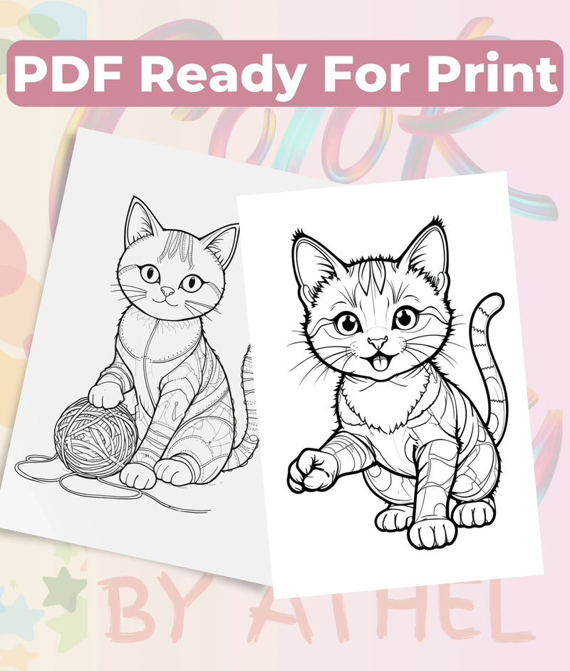PatchworkStitched Cats Coloring Book Series Vol 6 - CraftNest - Digital Crafting and Art