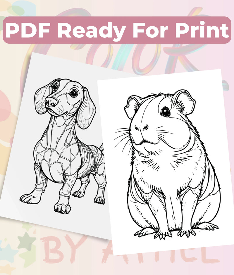 Patchwork Domestic Animals Coloring Book Bundle - CraftNest - Digital Crafting and Art