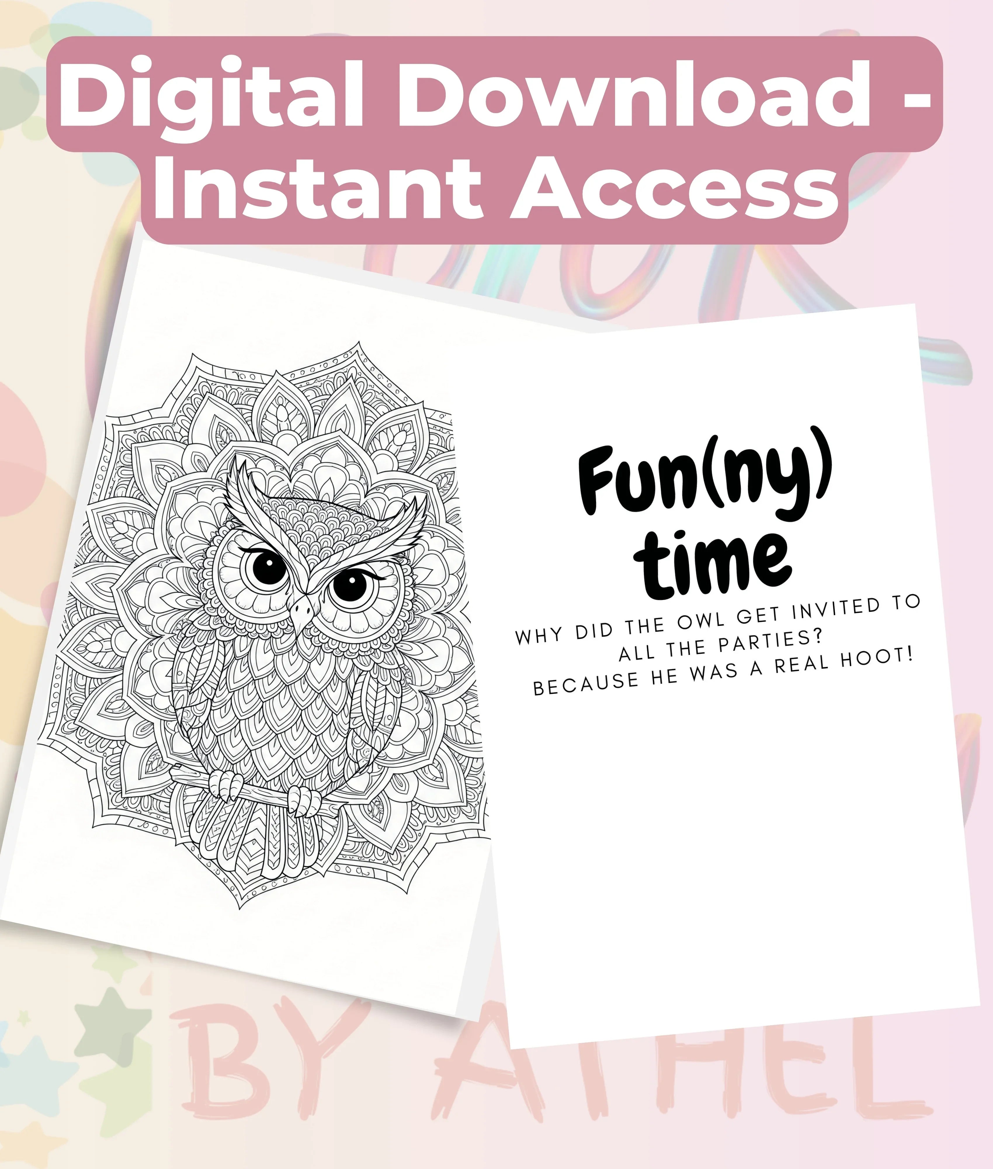Owl Mandala Coloring Book Bundle - CraftNest - Digital Crafting and Art