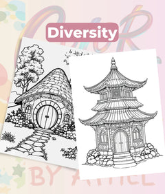 PatchworkStitched Vol 3: Houses Coloring Book Bundle - CraftNest - Digital Crafting and Art