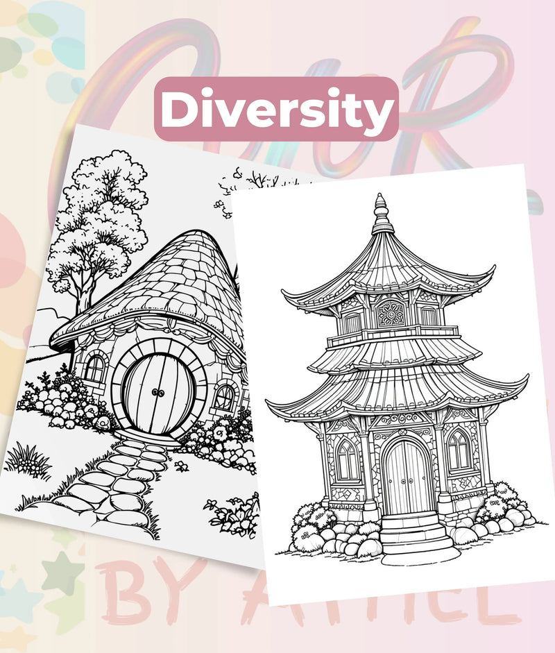 PatchworkStitched Vol 3: Houses Coloring Book Bundle - CraftNest - Digital Crafting and Art