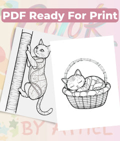 PatchworkStitched Cats Coloring Book Series Vol 6 - CraftNest - Digital Crafting and Art