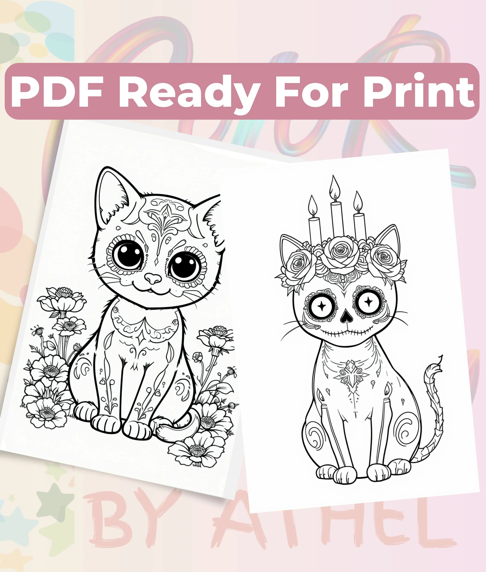 Dia de los Muertos Cats Coloring Book Bundle - CraftNest - Digital Crafting and Art