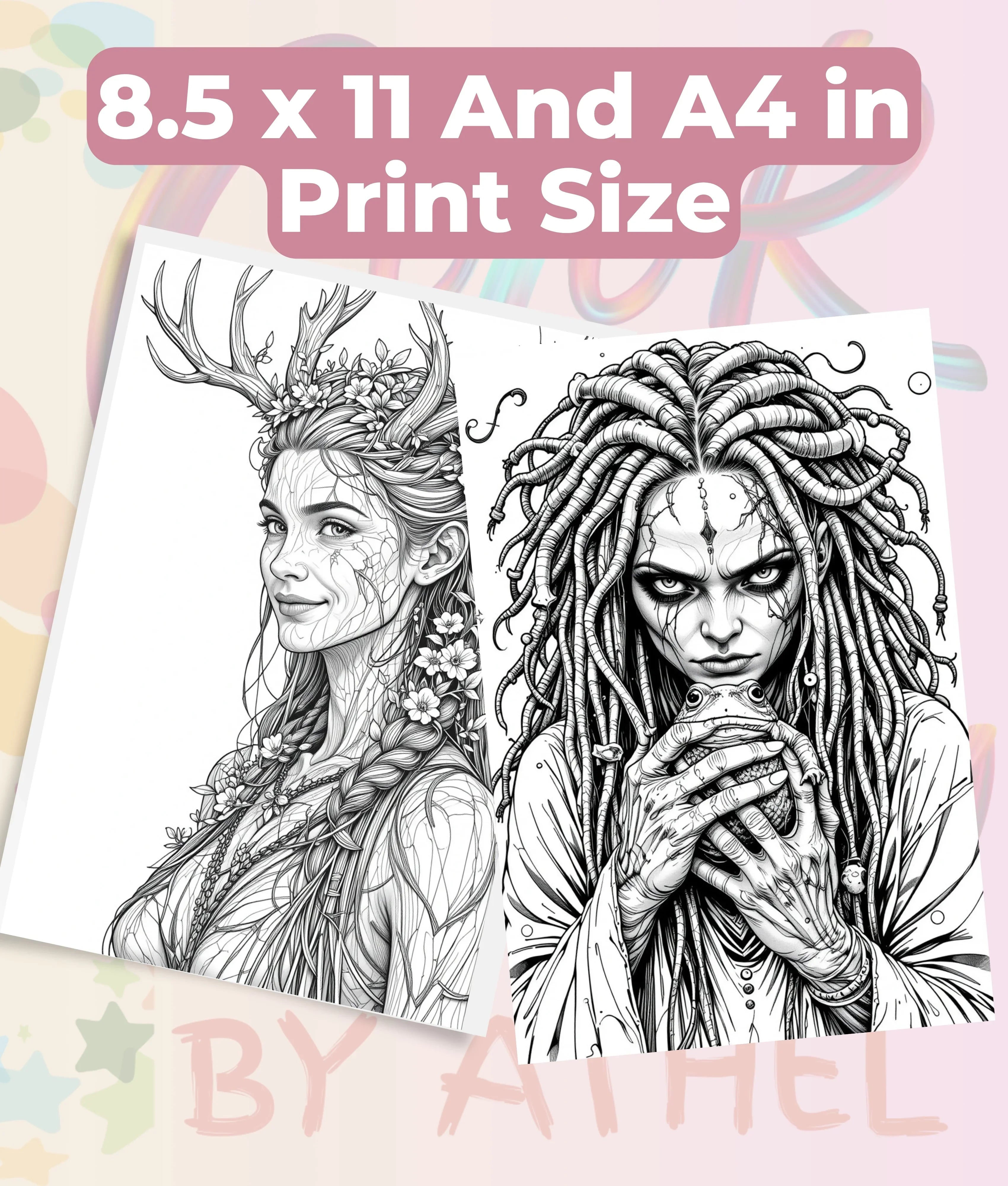 Fierce Witches Coloring Books Bundle - CraftNest - Digital Crafting and Art