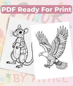 Patchwork Wild Animals Coloring Book Bundle - CraftNest - Digital Crafting and Art
