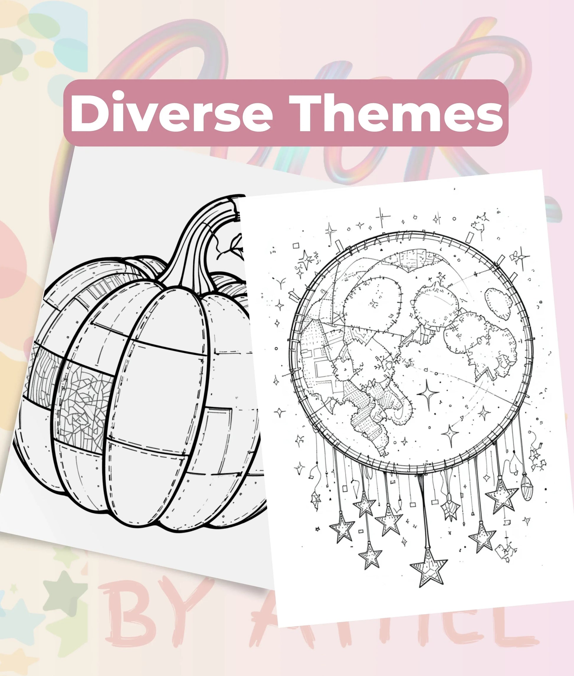 PatchworkStitched Coloring Books Bundle Vol 1 - CraftNest - Digital Crafting and Art