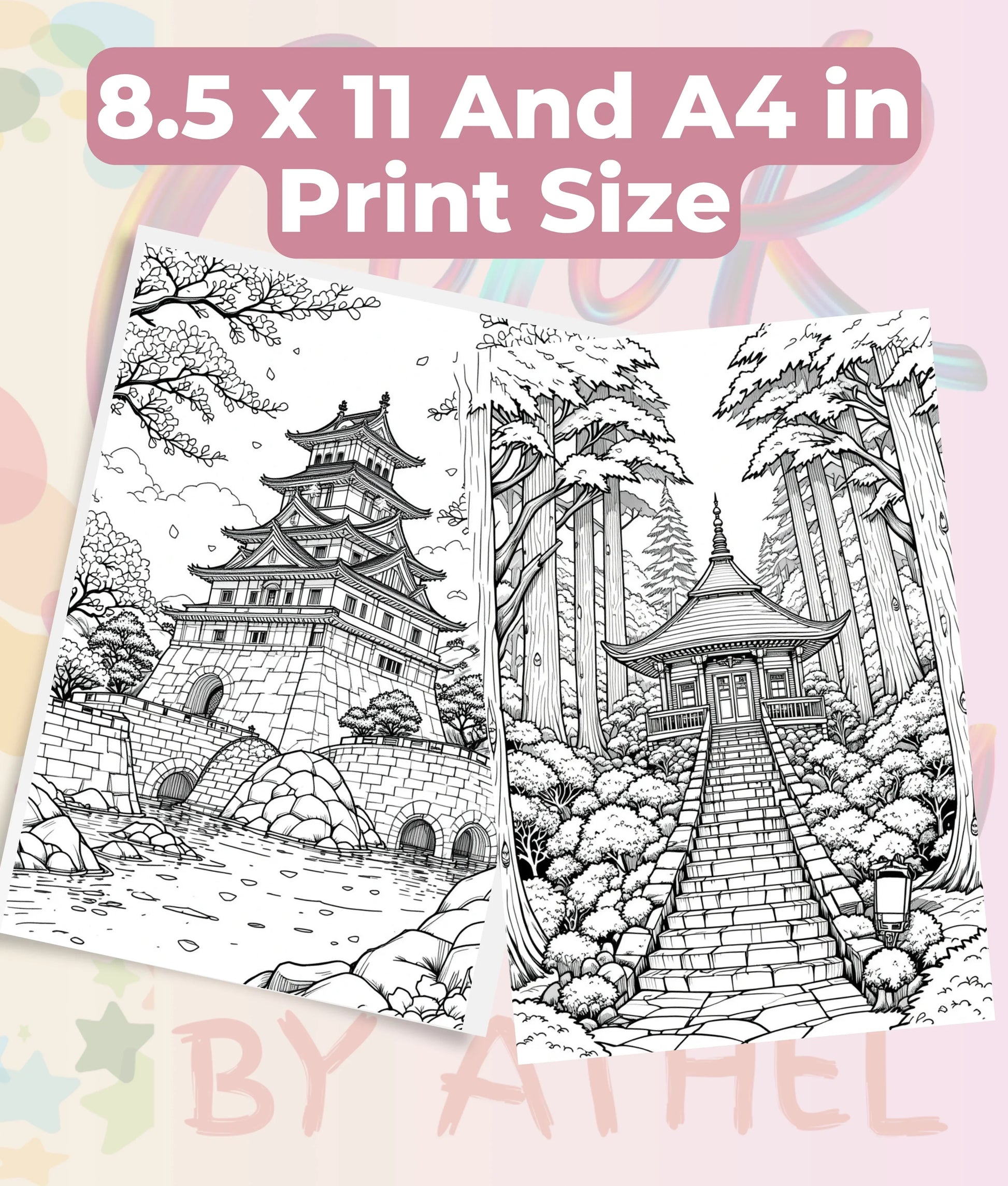 Japanese Landscape Coloring Book Bundle - CraftNest - Digital Crafting and Art