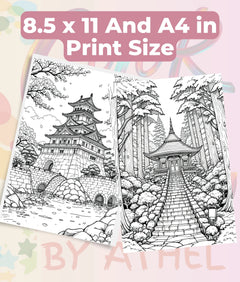 Japanese Landscape Coloring Book Bundle - CraftNest - Digital Crafting and Art