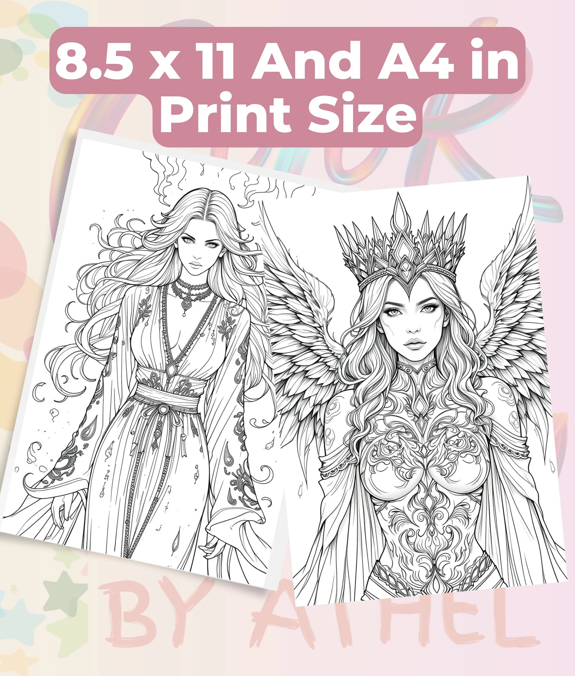 Fierce Fantasy Women Coloring Books Bundle - CraftNest - Digital Crafting and Art