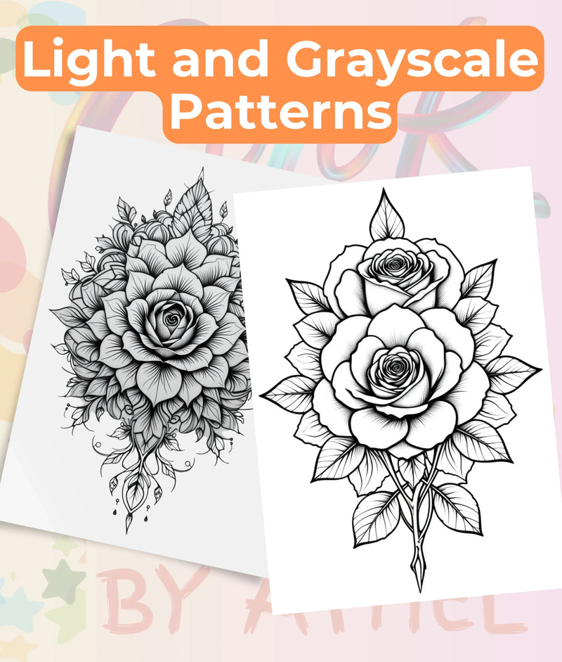 Rose Mandala Coloring Book Bundle - CraftNest - Digital Crafting and Art