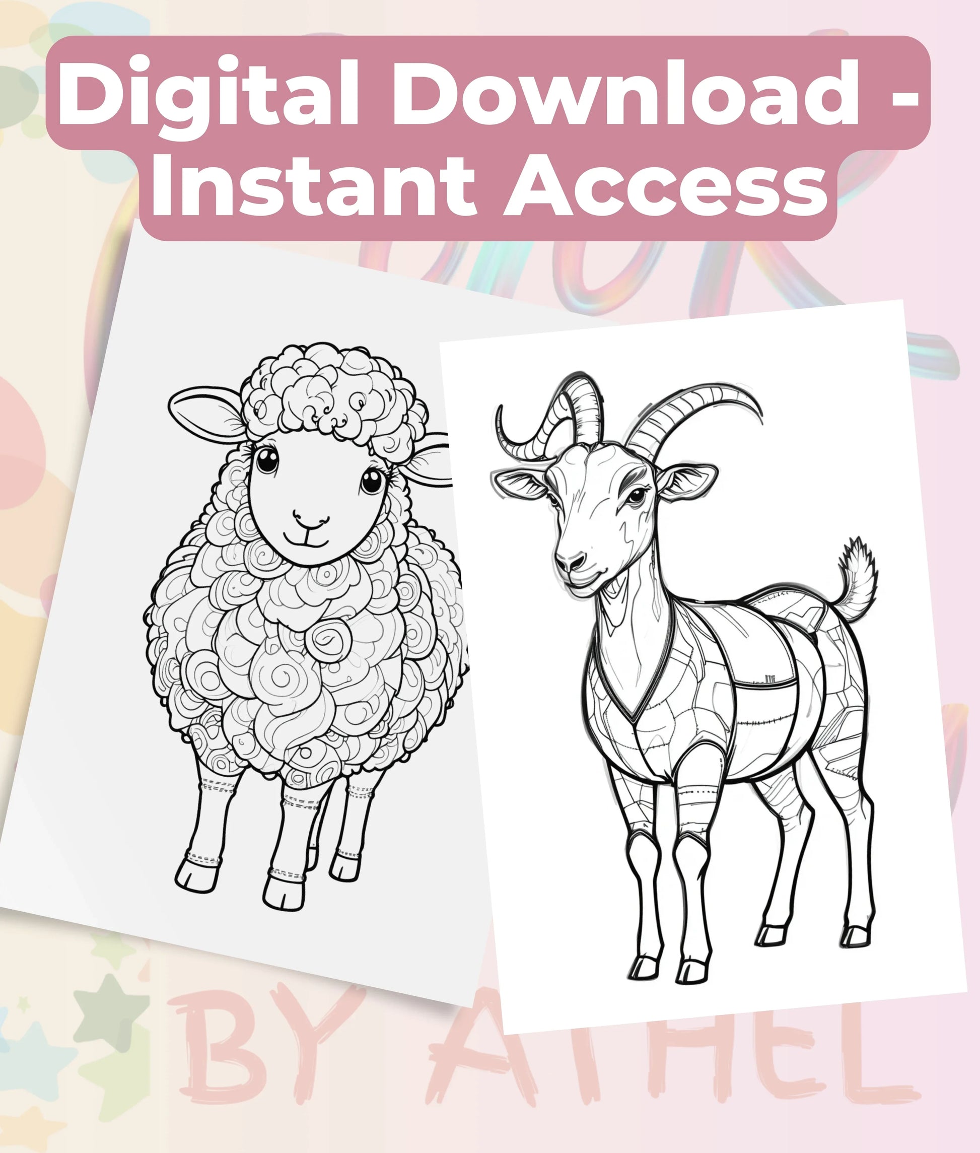 Patchwork Domestic Animals Coloring Book Bundle - CraftNest - Digital Crafting and Art