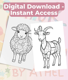 Patchwork Domestic Animals Coloring Book Bundle - CraftNest - Digital Crafting and Art