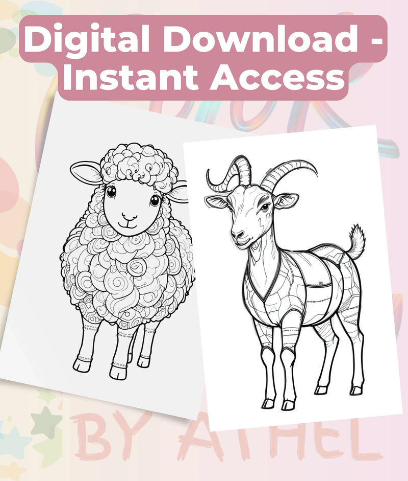 Patchwork Domestic Animals Coloring Book Bundle - CraftNest - Digital Crafting and Art